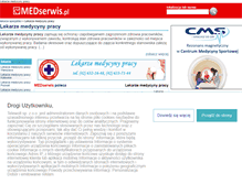 Tablet Screenshot of lekarzemedycynypracy.medserwis.pl